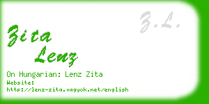 zita lenz business card